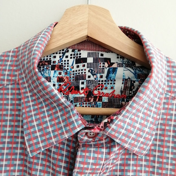 Robert Graham Men's Classic Fit Button Up Red and Blue Checkered XL - Picture 16 of 16